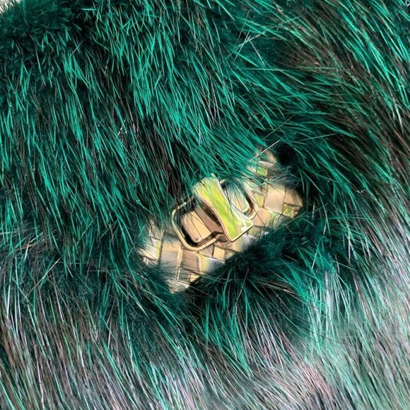 Handmade Real Mink Fur Clutch/Shoulder Bag/Crossbody & Fur Balls Charm - Picture 16 of 17